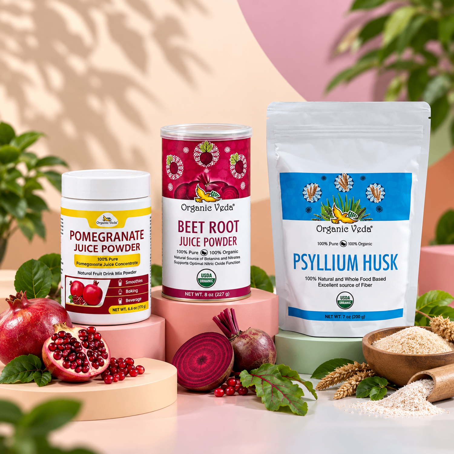 Organic Veda Heart, Circulation & Fiber Support Bundle