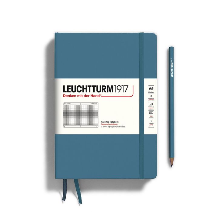 Stone Blue, Medium (A5), 251 pages, squared