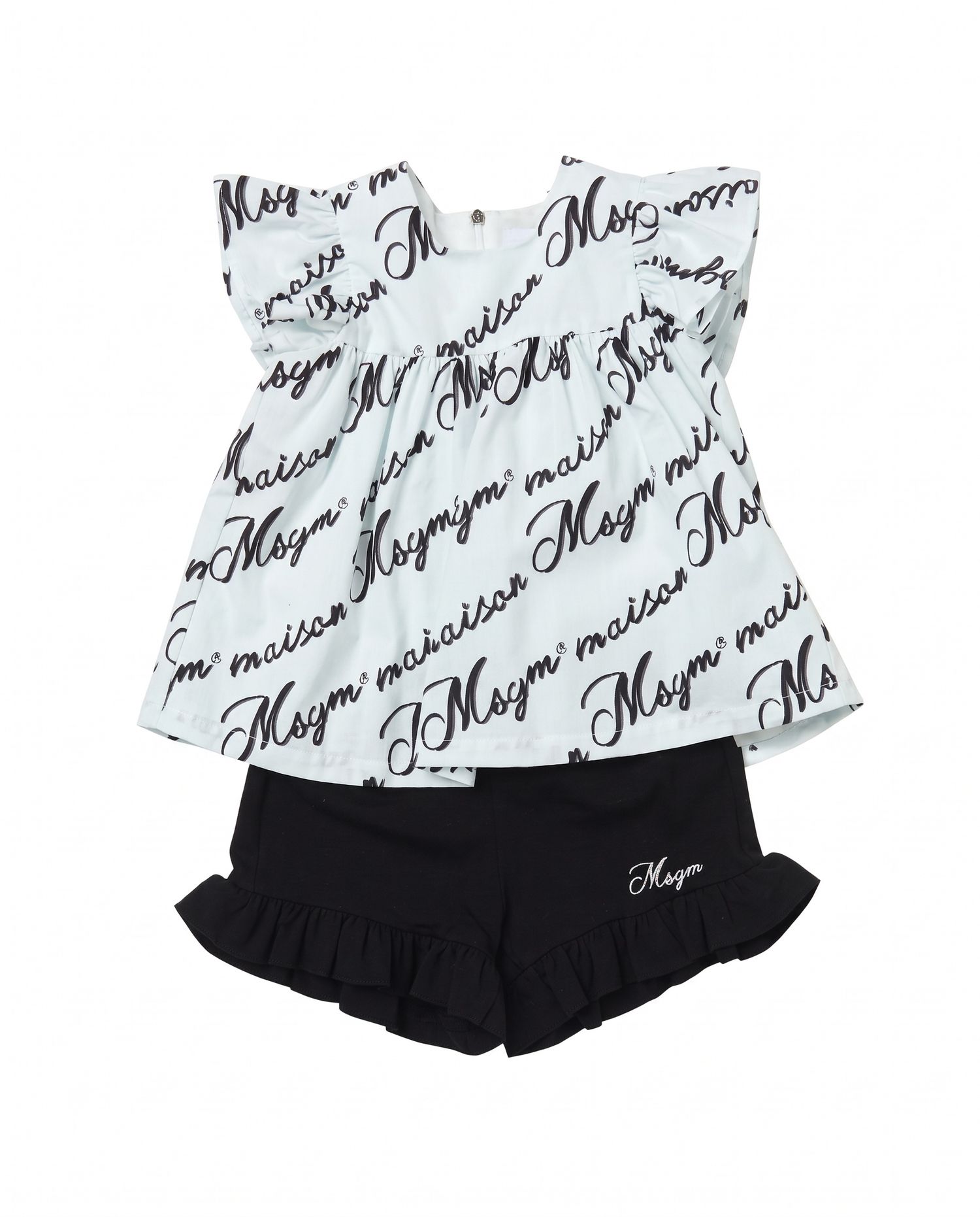 SET POPLIN TOP, JERSEY SHORT