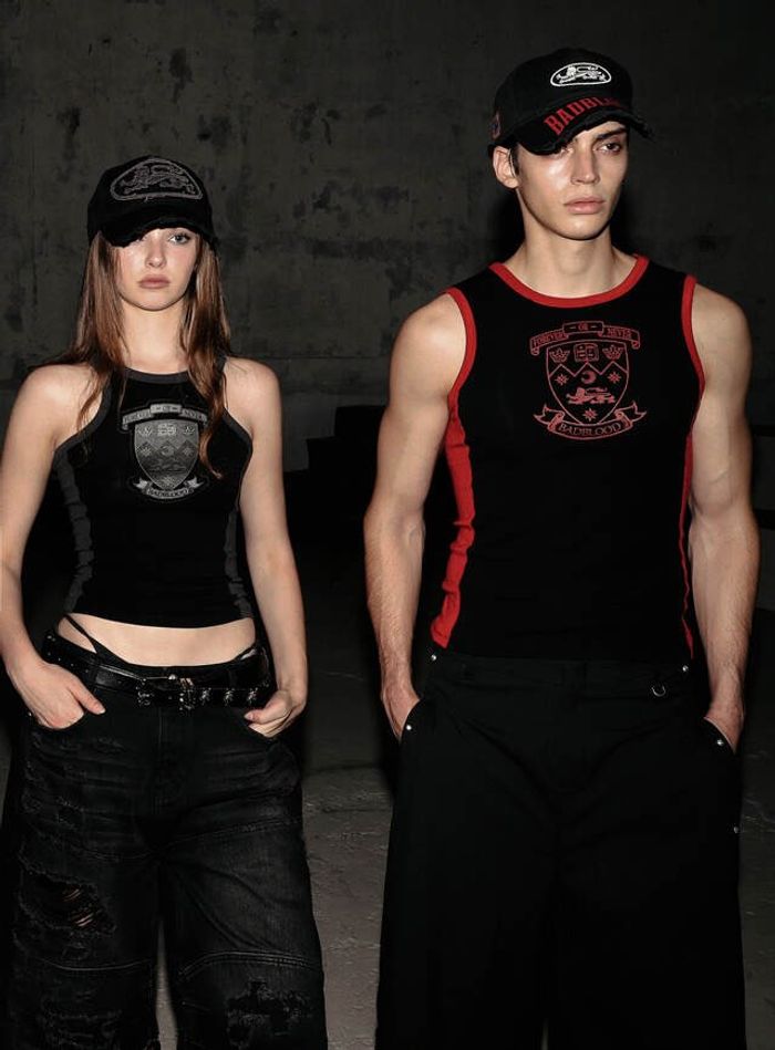 Workshop Shield Print Tank - Black/Charcoal