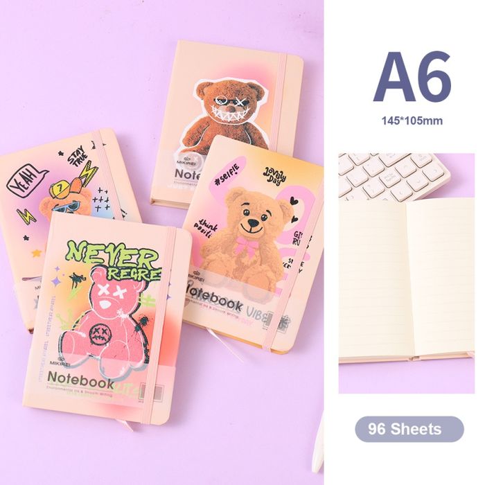 Street Cool Bear Lined Hardcover Notebook A6