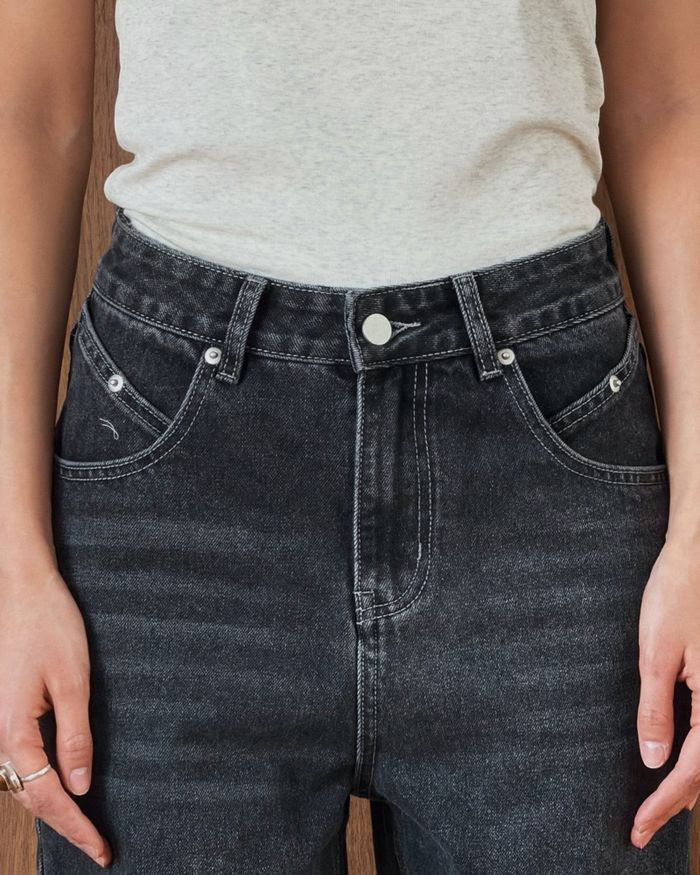 LOOSE WIDE-LEG JEANS / BLACK