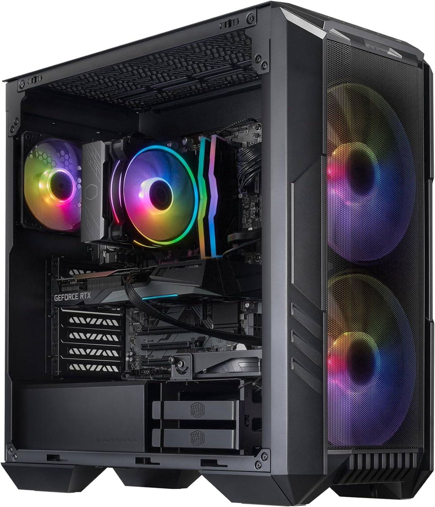 Cooler Master HAF 5 Pro Gaming PC AMD RYZEN 7-7800X3D, NVIDIA GeForce RTX 5070 12GB, 32GB DDR5 6000MHz, 2TB Gen4 M.2, Windows 11, V Platinum 1100 V2 PSU, Hyper 212 Halo, ATX Desktop PC НѲАТ-тай ҮНЭ 