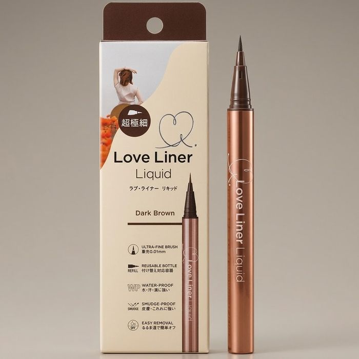 Love Liner шингэн айлайнер R5 хар бор, хэт нарийн сойзтой