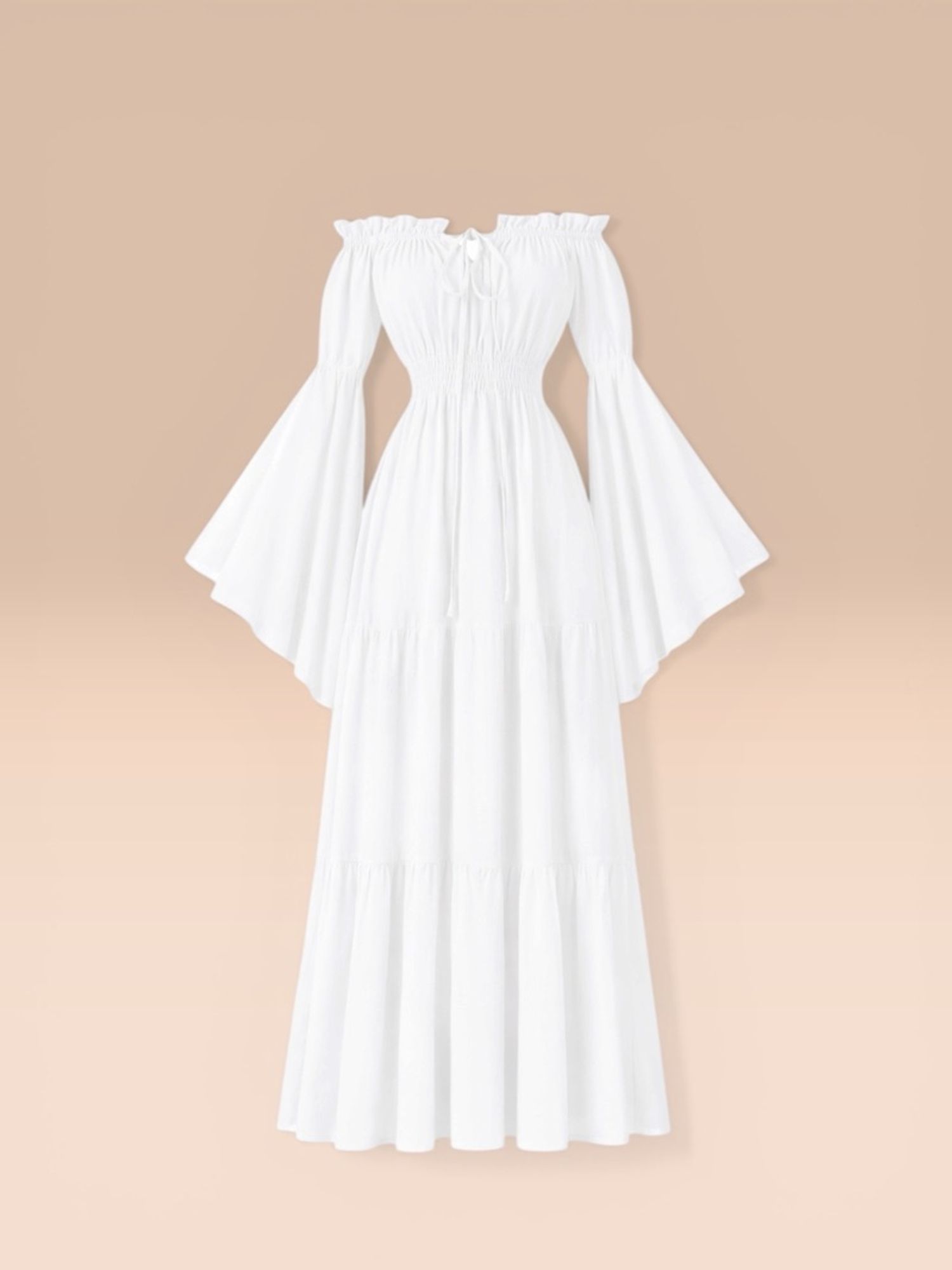 Мөр ил урт даашинз / цагаан / 