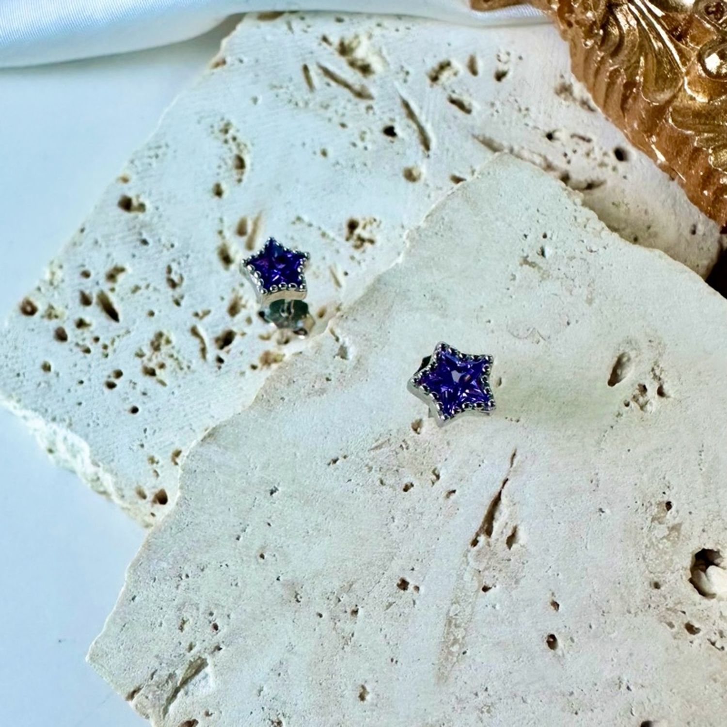 Аметист S925 мөнгөн ээмэг