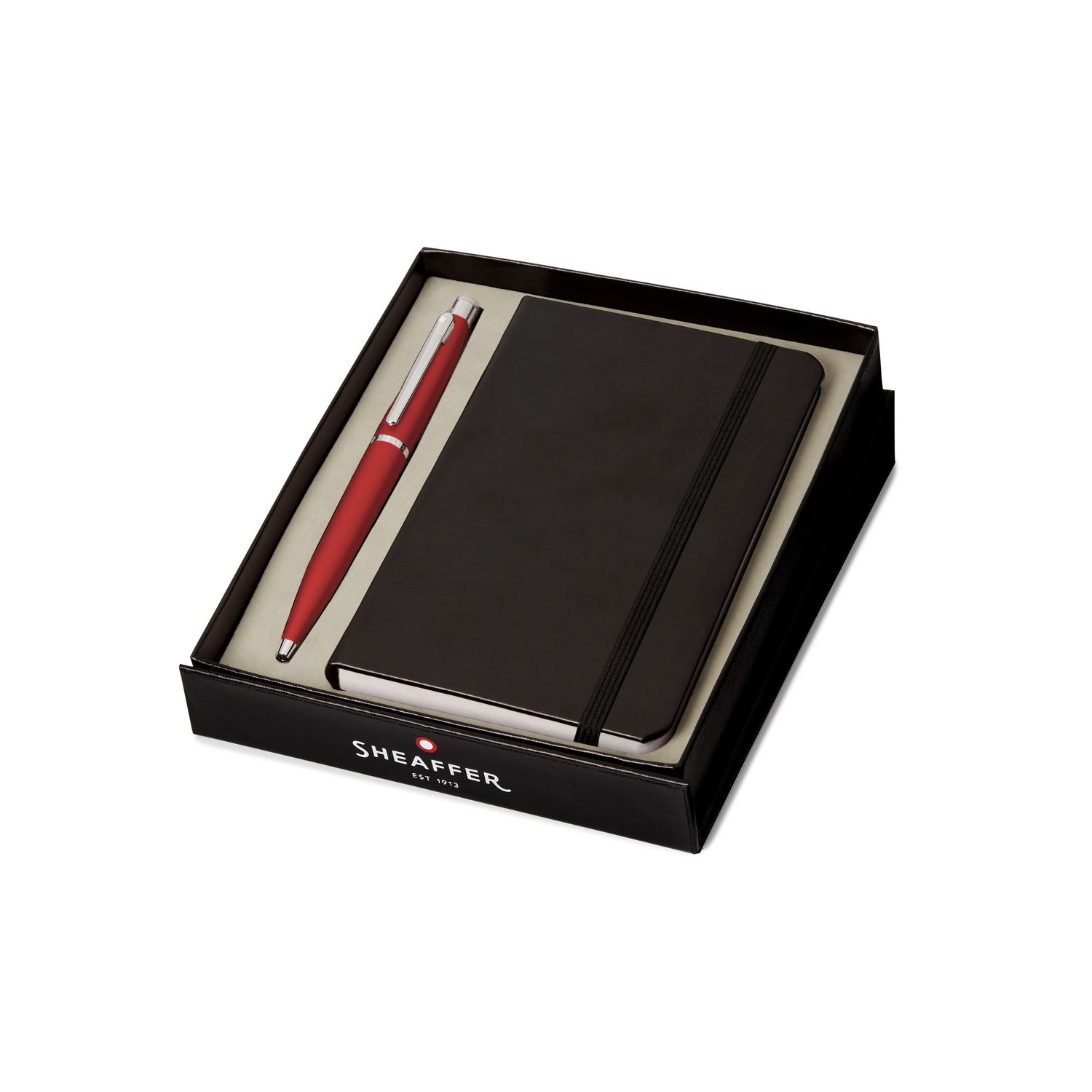 PEN SHEAFFER VFM 9403 EXCESSIVE RED WITH CHROME PLATED TRIMS BP WITH A6 NOTEBOOK